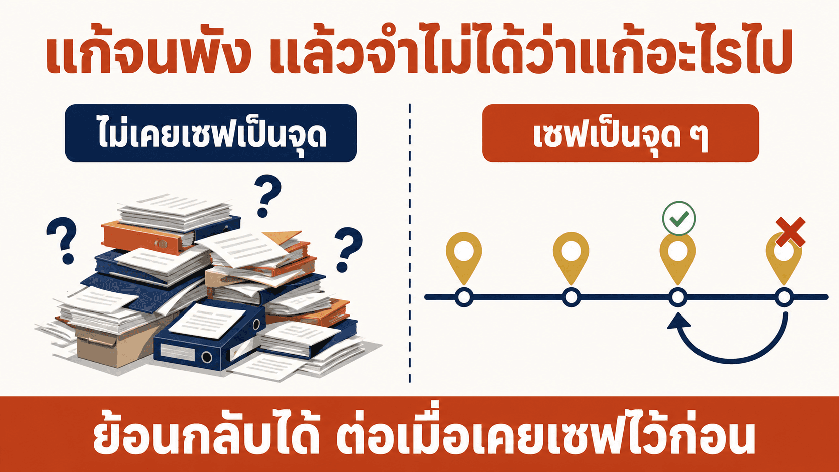 ย้อนเวลาโค้ดด้วย Git — สไลด์ 2