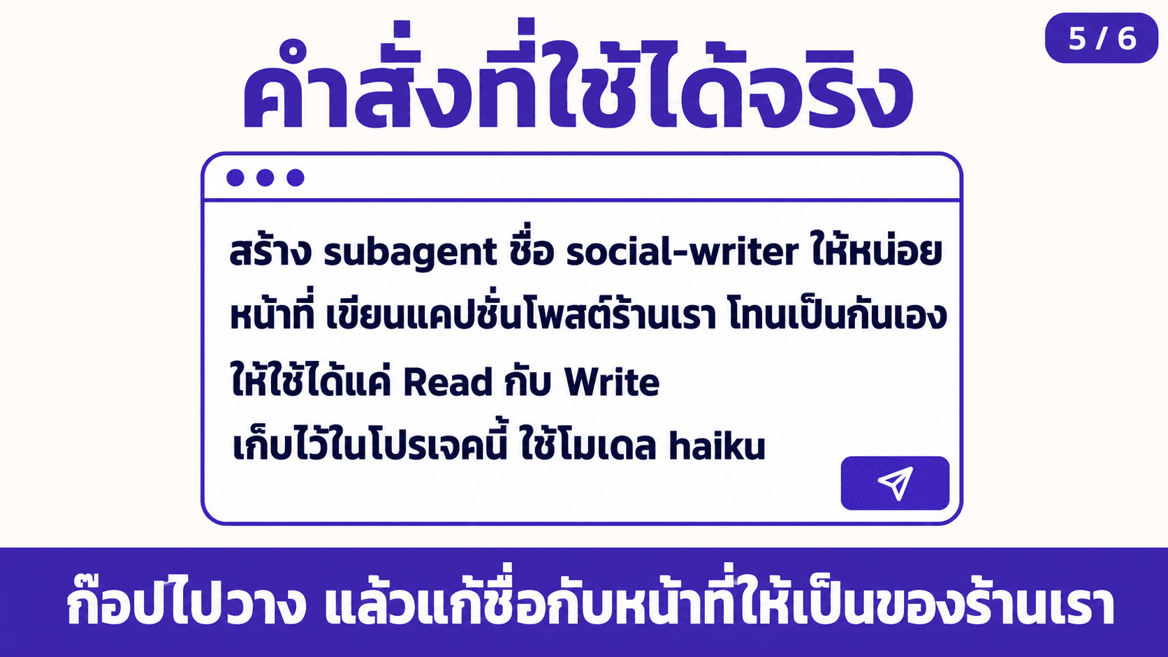 Subagent ทีม AI ช่วยกันทำงาน — สไลด์ 6