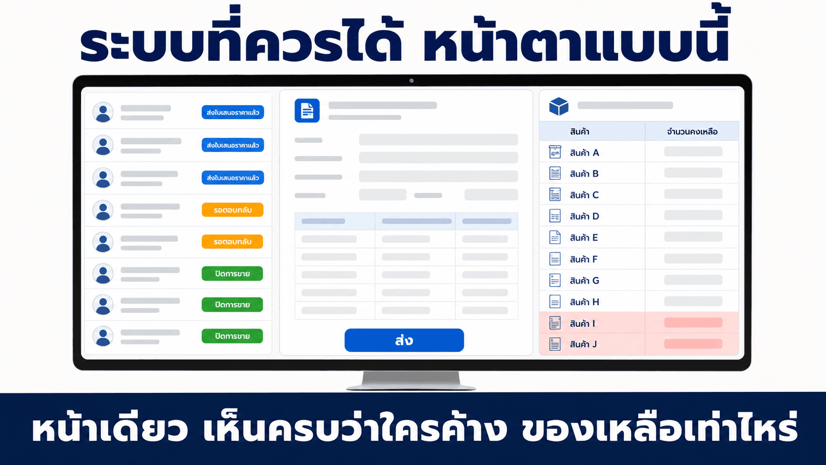 ใบเสนอราคา CRM และสต๊อก — สไลด์ 3